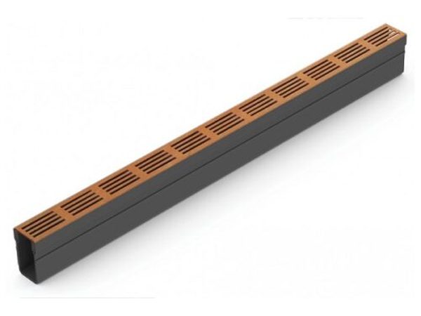 ACO Slimline gootelement 100 cm met Cortenstaal rooster
