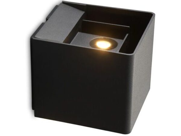 Tolosa | wandlamp | vierkant zwart | up & down | warmwit | dimbaar | OutdoorPro+ | 12 volt